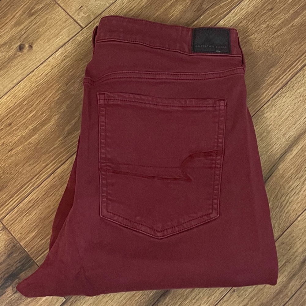 American Eagle Cranberry Red Hi rise jegging